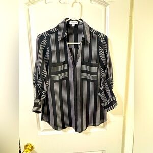 Express black & white blouse.  Long sleeved. Size small.